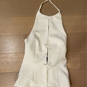 Zara white bow top